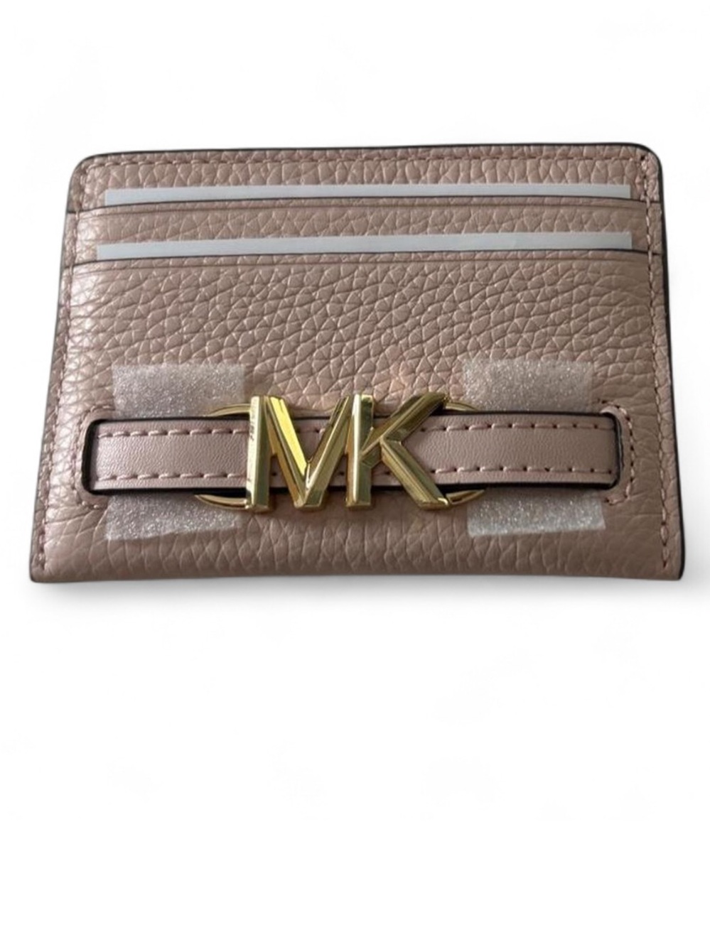 Michael Kors Powder Blush MK Logo Leather Card Case
